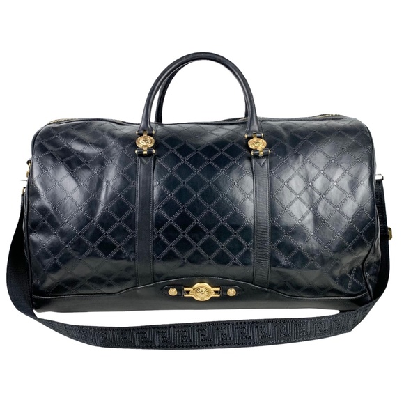 Versace Bags Versace Leather 2 Way Duffle Bag Poshmark